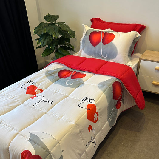 Couette 1 Place - Rouge Romance