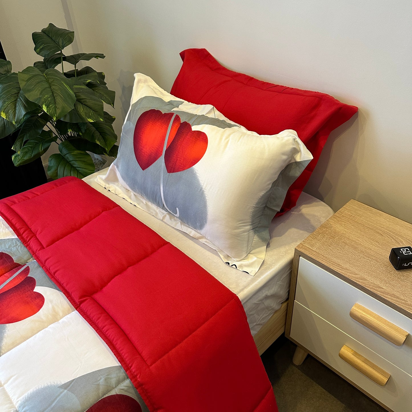 Couette 1 Place - Rouge Romance