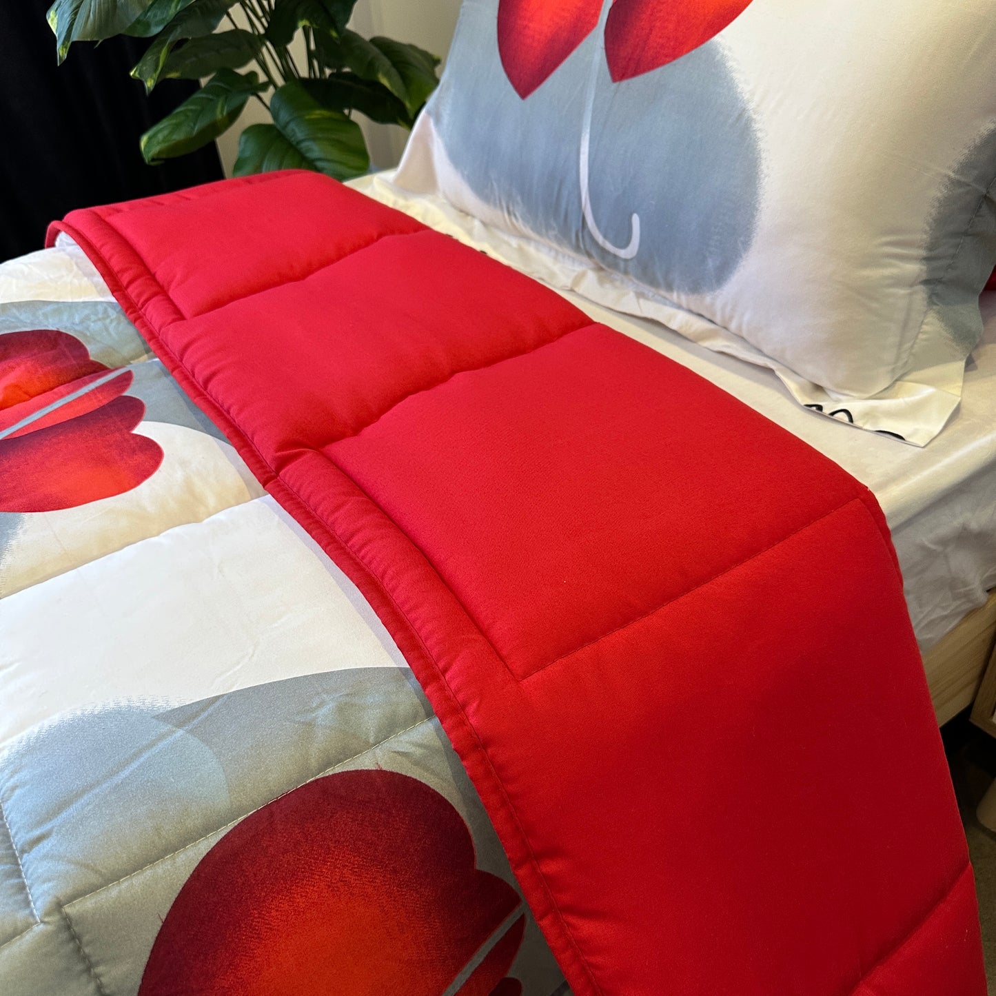 Couette 1 Place - Rouge Romance