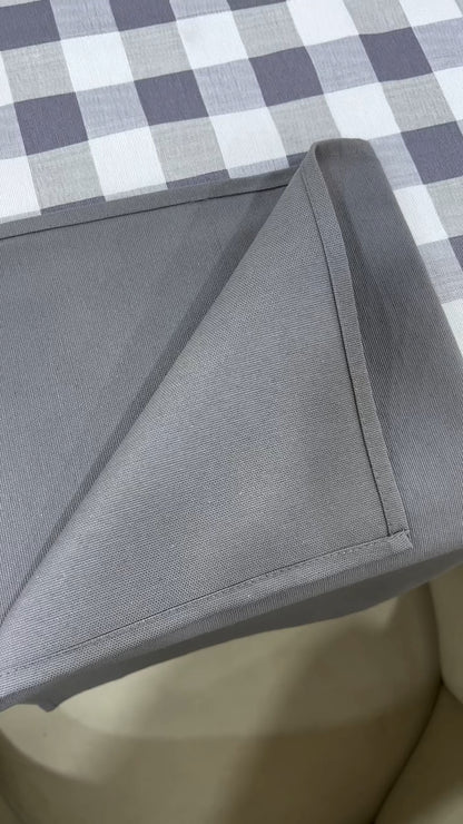 Set de table à carreaux gris - طقم طاولة  مربعات رمادية